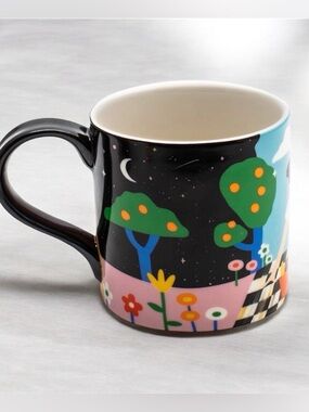 MacKenzie-Childs Charly Clements Mug Hand Painted 4” Collectible EUC